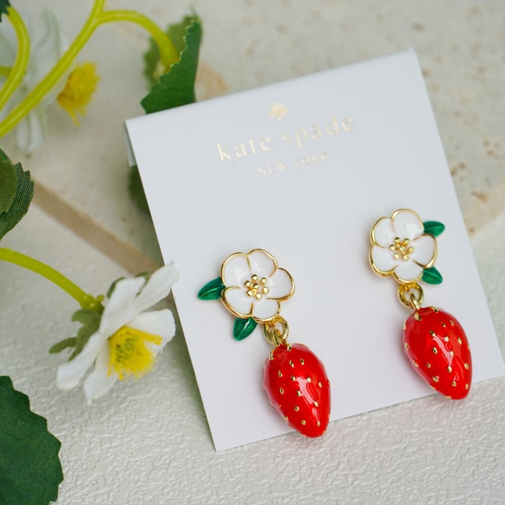 Kate Spade strawberry earrings - Picture 9 of 9